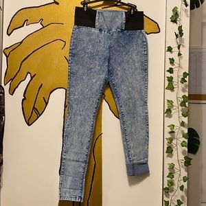 Acid dye light blue jeans